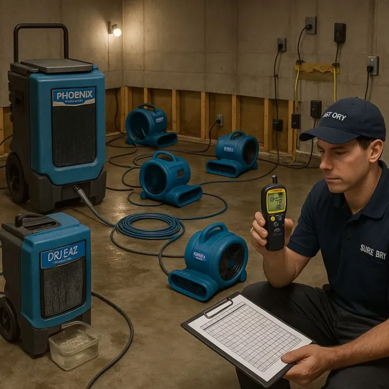 Structural Drying and Dehumidification process in East Flat Rock, NC